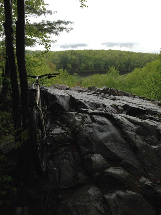 The rocky overlook overlooking Rocky Pond. Cool bike, eh?