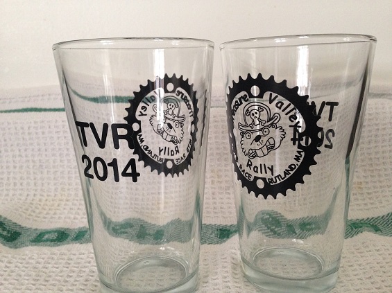 Pint glass prizes presented to podium placing people!