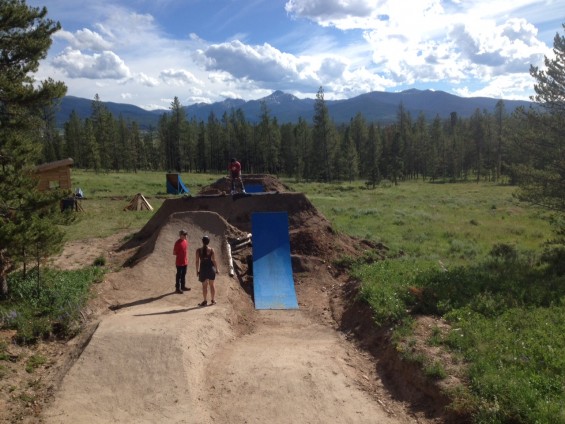 Former Freeride Fest ramps (Kyle Ebbett built) now have a new private home near the resort thanks to the trail crew.