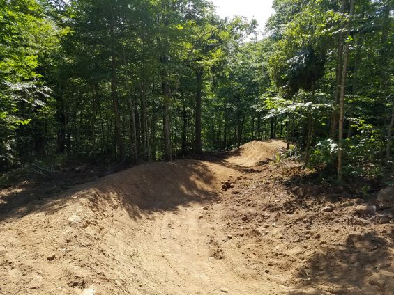 A new section of trail getting roughed in