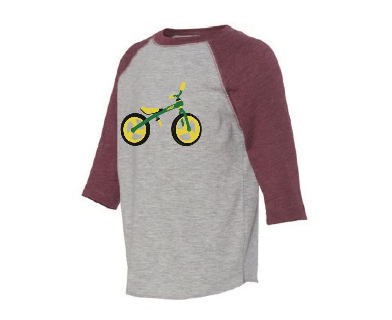 The Kiddo Push Three-Quarter Sleeve Length T Shirt from Mountain Bike Vermont